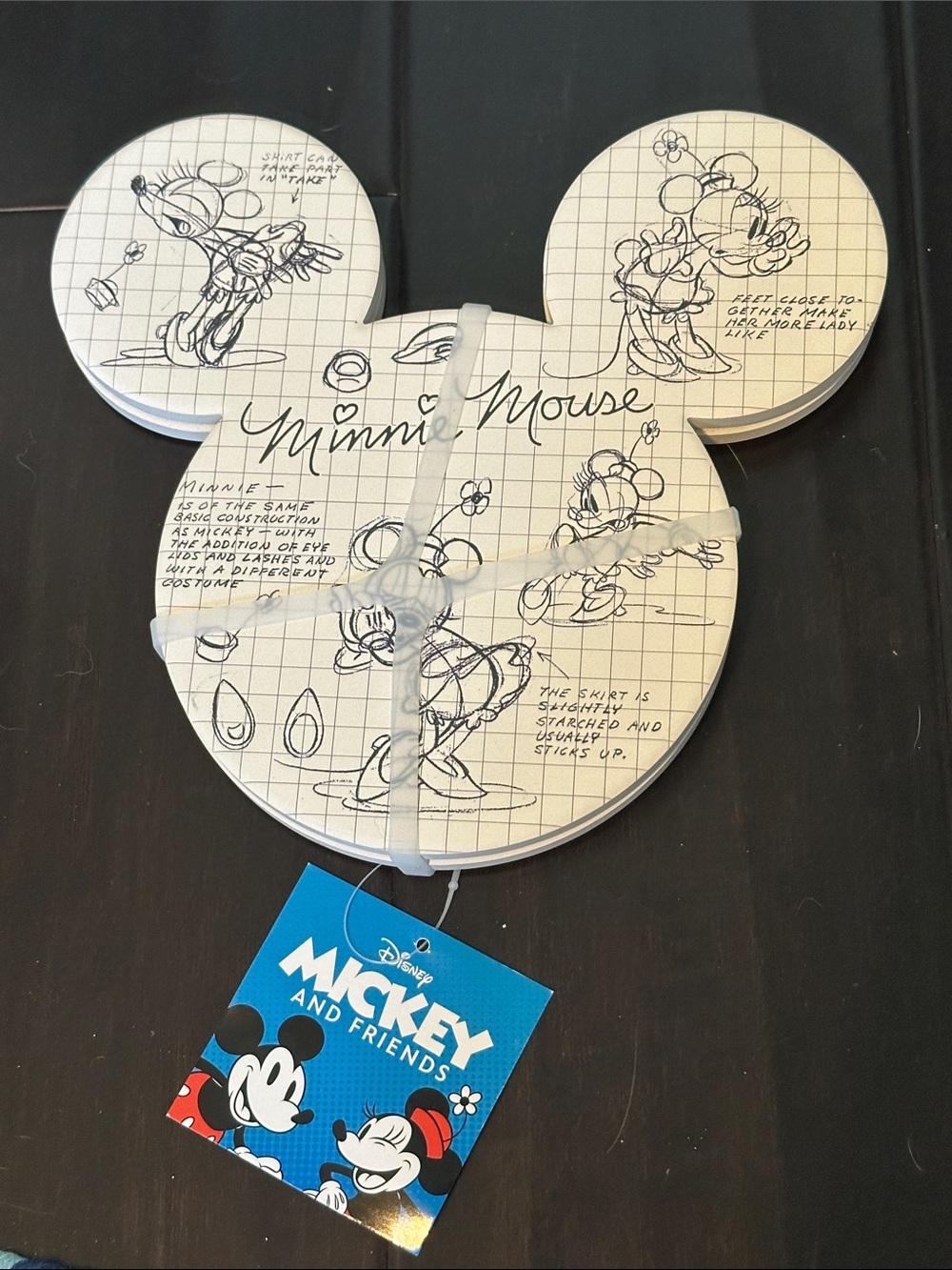 NWT Disney Minnie Mouse Sketchboard Set of Two 8” Trivets - Disney Kitchen